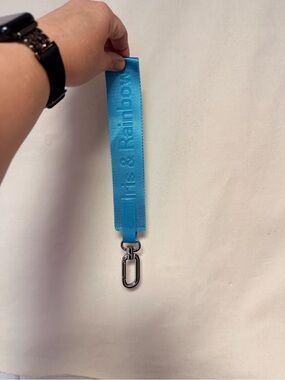 Iris & Rainbow Blue Wrist Key Holder with Clip